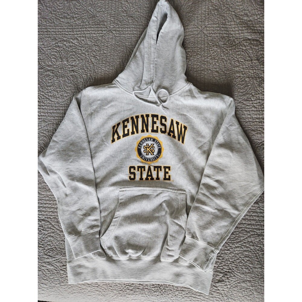 Vintage Y2k Kennesaw State University Grey Reverse Pro Weave Hoodie Medium 90s